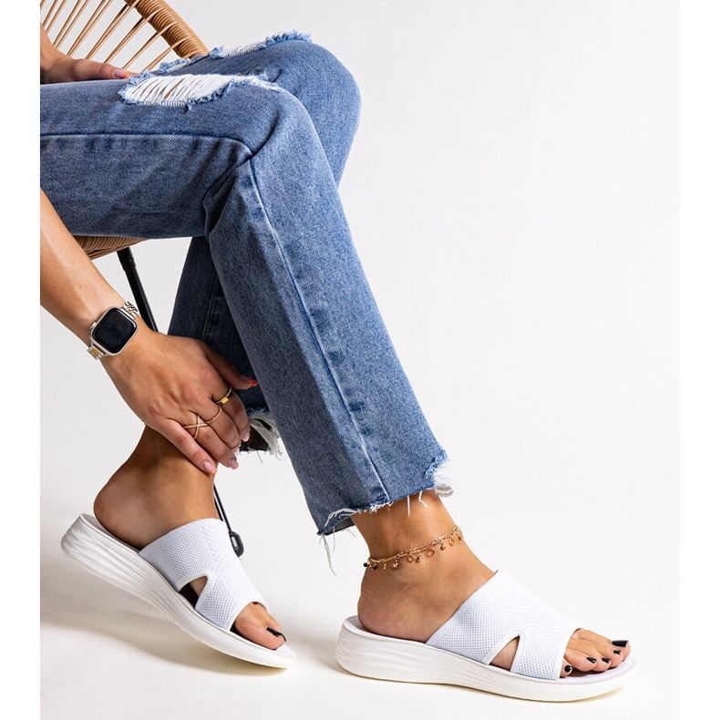 Claquettes plateforme blanches Linah 1