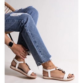 Sandales tressées blanches Izodora 1