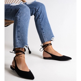 Ballerines noires à lacets Leaia et talon ouvert le noir 3