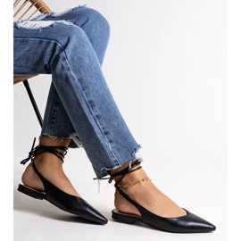 Ballerines noires nouées en éco-cuir Batra 1