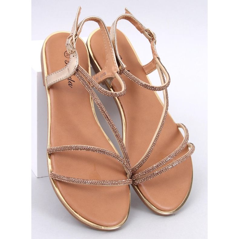 Sandales Courte Gold avec zircons cubiques d'or 1 Sandales Courte Gold avec zircons cubiques d'or 1