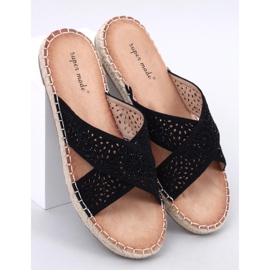 Tongs espadrilles femme Bakou Noir 1