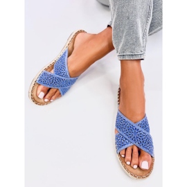 Tongs espadrilles femme Bakou Bleu 4