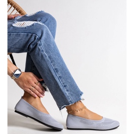 Ballerines en tissu gris de Yafia 1