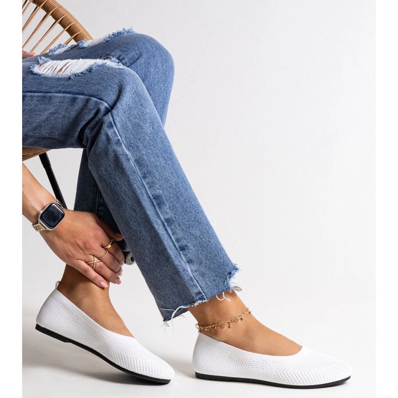 Ballerines en tissu blanc de Yafia 1