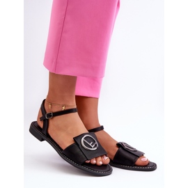 Sandales Pour Femmes Avec Décoration S.Barski KV27-045 Noir 1