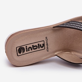 Tongs confortables pour femmes avec zircons cubiques Inblu BV000037 noir 1