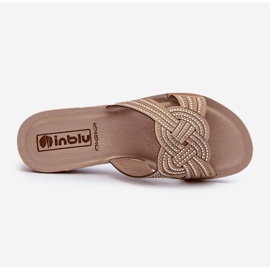 Tongs confortables pour femmes avec zircons cubiques Inblu BV000037 Beige 1