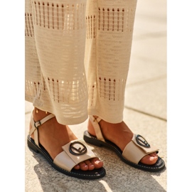 Sandales pour femmes avec décoration S.Barski KV27-045 Or doré 1