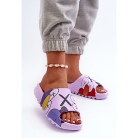Tongs en caoutchouc à imprimé monstres violets 2
