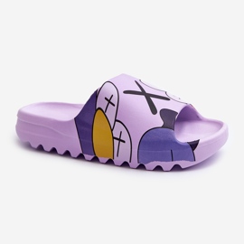 Tongs en caoutchouc à imprimé monstres violets 3