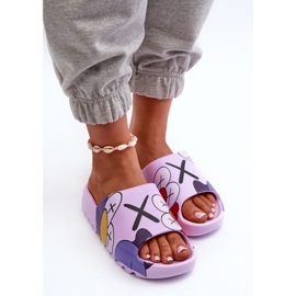 Tongs en caoutchouc à imprimé monstres violets 5