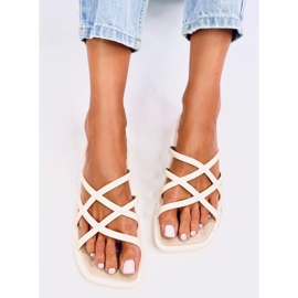 Gomis Tongs en caoutchouc beige 4