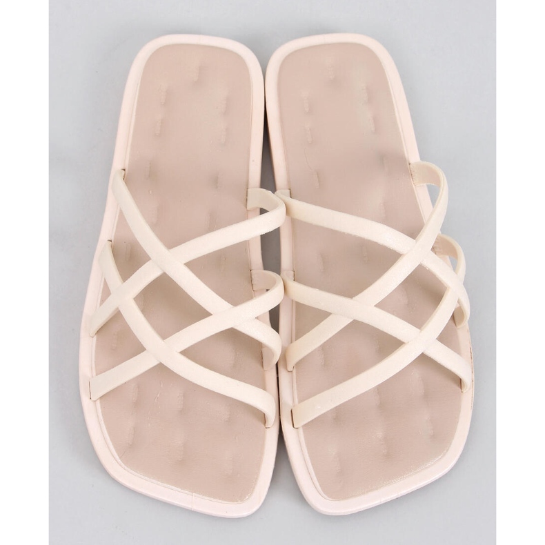 Gomis Tongs en caoutchouc beige 1
