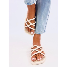 Gomis Tongs en caoutchouc beige 2