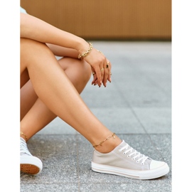 Baskets basses Material Classic pour femmes beige foncé Lennabella 2