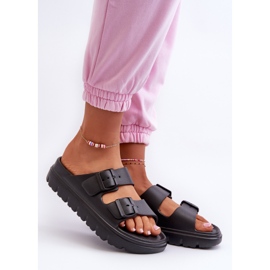 EVento Tongs en mousse pour femmes sur la plateforme Melorea noire le noir 1