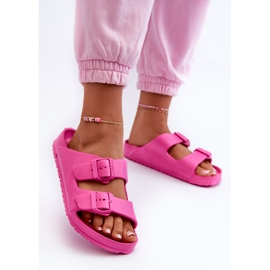 Tongs Femme En Mousse Avec Boucles Fuchsia Luciene rose 2