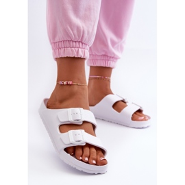 Tongs Femme En Mousse Avec Boucles Blanc Luciene 2