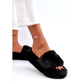 Chaussons Fourrure Femme Noir Stepia 2