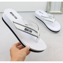 Tongs compensées femme blanches Big Star NN274A726 2