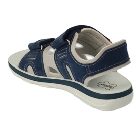 Sandales enfant Befado avec velcro, empiècement en cuir 066X103, bleu marine 2