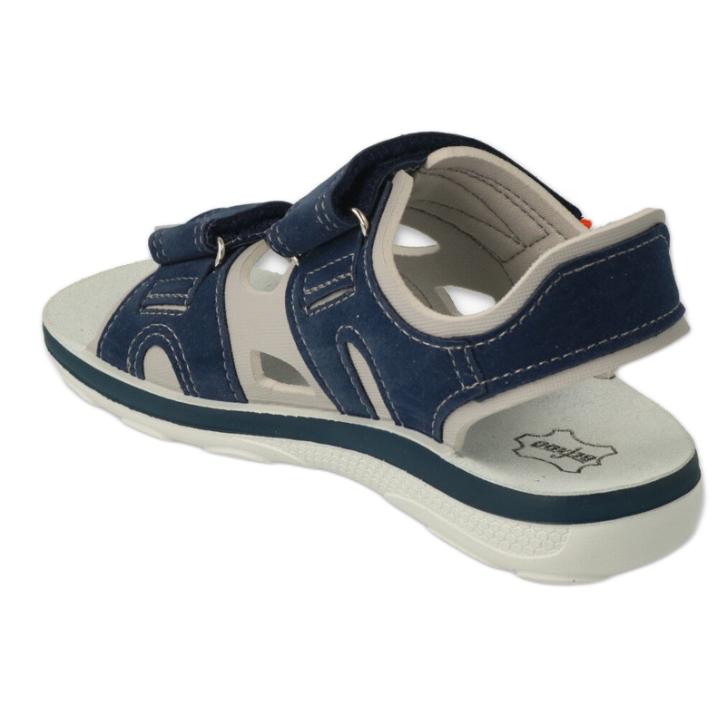 Sandales enfant Befado avec velcro, empiècement en cuir 066X103, bleu marine 2
