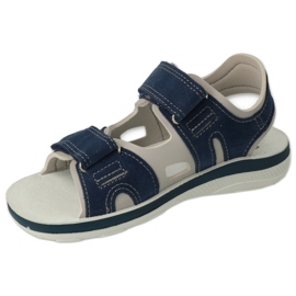 Sandales enfant Befado avec velcro, empiècement en cuir 066X103, bleu marine 3