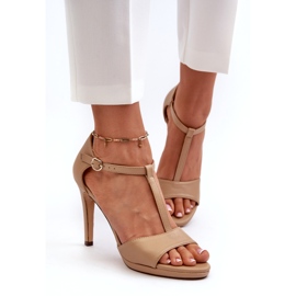 Sandales Pour Femmes À Talon Haut En Cuir Écologique Vinceza Beige 2 Sandales Pour Femmes À Talon Haut En Cuir Écologique Vinceza Beige 2