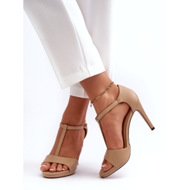 Sandales Pour Femmes À Talon Haut En Cuir Écologique Vinceza Beige 3 Sandales Pour Femmes À Talon Haut En Cuir Écologique Vinceza Beige 3