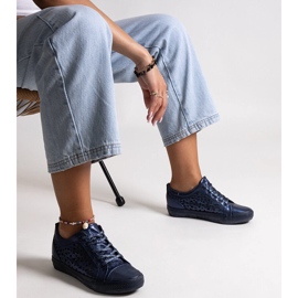 Bez marki Baskets Safune ajourées bleu marine 3