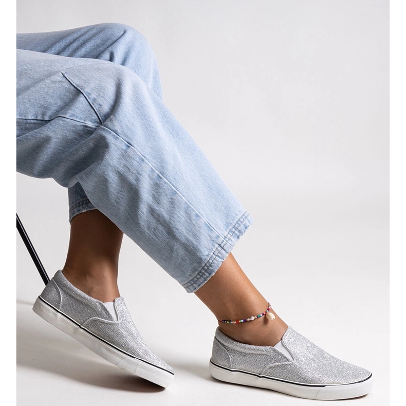 Baskets Lulubah brillantes argentées 1