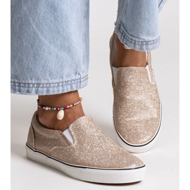 Baskets Lulubah brillantes dorées 1