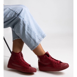 Baskets montantes ajourées rouges par Madala 1