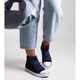 Bez marki Baskets montantes ajourées bleu marine par Madala 1