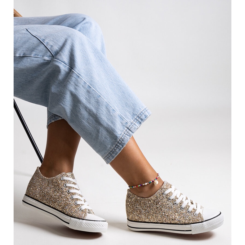 Bez marki Baskets montantes Jadwa dorées et brillantes 1