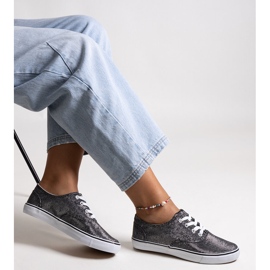 Baskets Carroline noires brillantes le noir 1