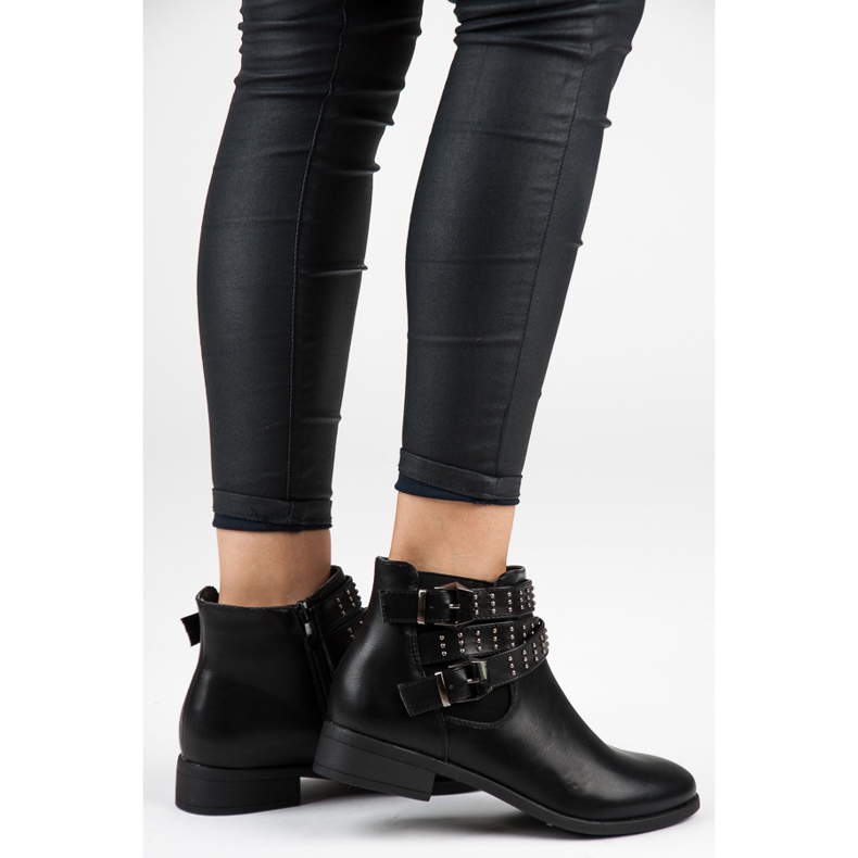 Seastar Bottines Chelsea noires à boucles 1