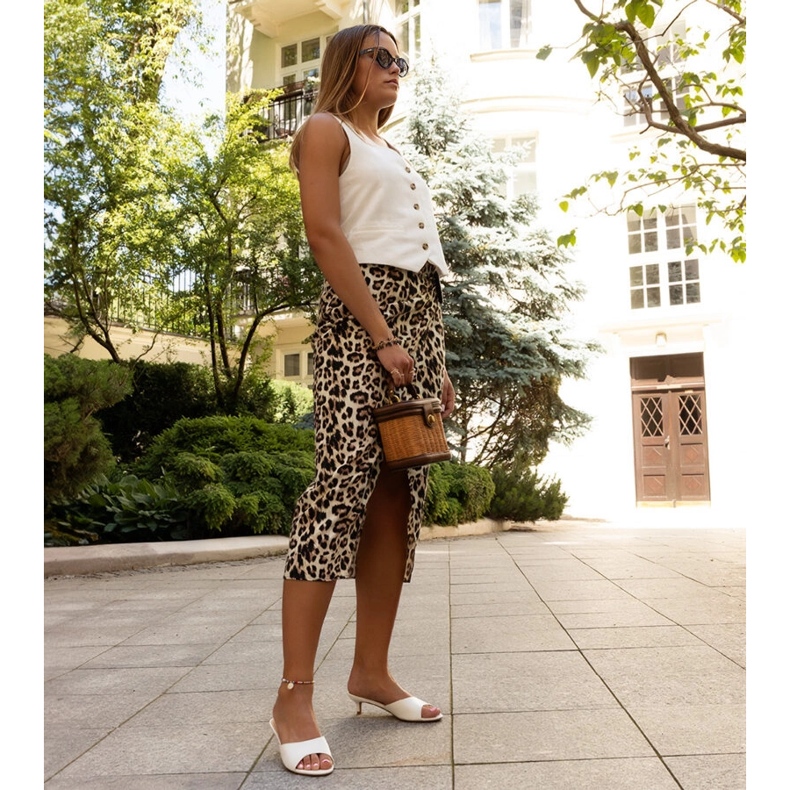 Mules à talons bas Maloua blanches 1