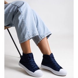 Bez marki Baskets montantes bleu marine par Ghanem 1