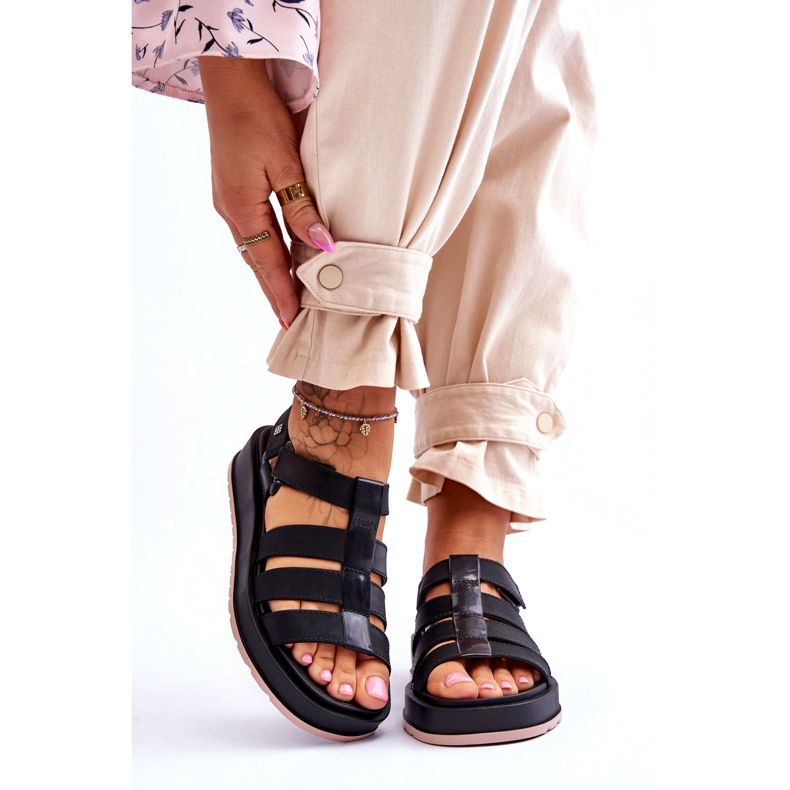 Sandales Velcro végétaliennes pour femmes ZAXY JJ285017 le noir 1 Sandales Velcro végétaliennes pour femmes ZAXY JJ285017 le noir 1