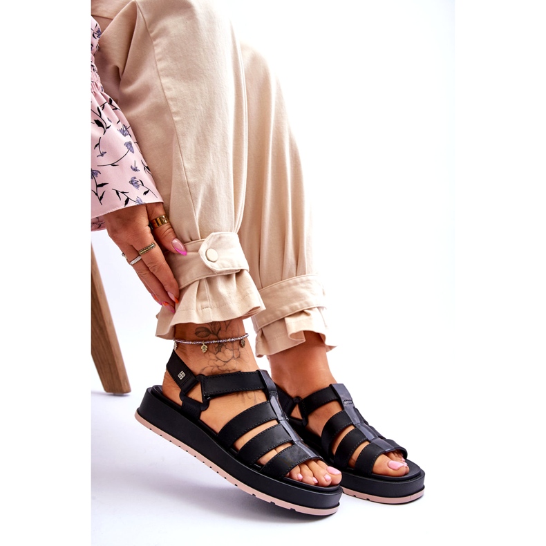 Sandales Velcro végétaliennes pour femmes ZAXY JJ285017 le noir 4 Sandales Velcro végétaliennes pour femmes ZAXY JJ285017 le noir 4