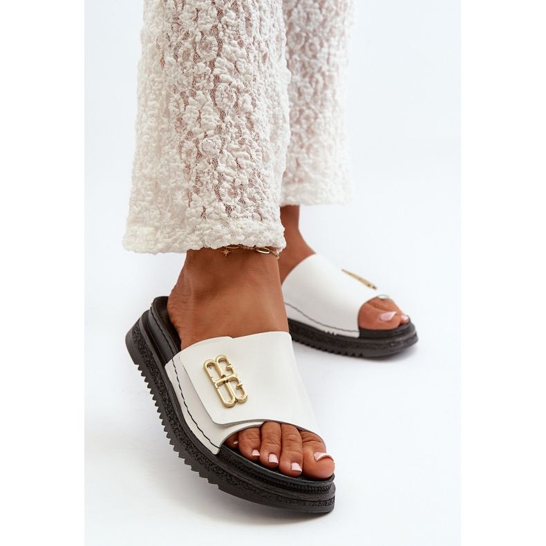 Zazoo 50101 Tongs en cuir sur plateforme pour femme, blanc blanche 2 Zazoo 50101 Tongs en cuir sur plateforme pour femme, blanc blanche 2