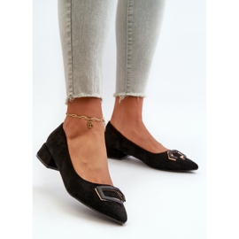 Escarpins à Talon Bas Avec Décoration Eco Daim S.Barski KV27-034 Noir 2