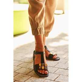 Sandales élégantes pour femmes avec détails décoratifs S.Barski KV27-030 Noir le noir 2