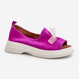 Zazoo 2939 Sandales pour femmes en daim avec nœud, fuchsia rose 4