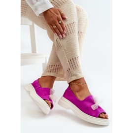 Zazoo 2939 Sandales pour femmes en daim avec nœud, fuchsia rose 6