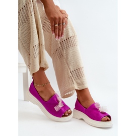 Zazoo 2939 Sandales pour femmes en daim avec nœud, fuchsia rose 7