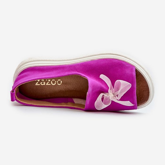 Zazoo 2939 Sandales pour femmes en daim avec nœud, fuchsia rose 1