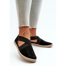 Espadrilles Femme À Bretelles Élastiques Eco Daim Noir Phaedrana 2